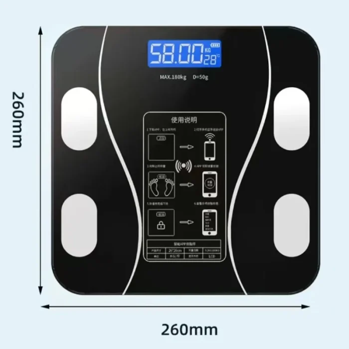 1Pcs USB Smart Body Fat Scale Rechargeable Digital Scale - Image 6