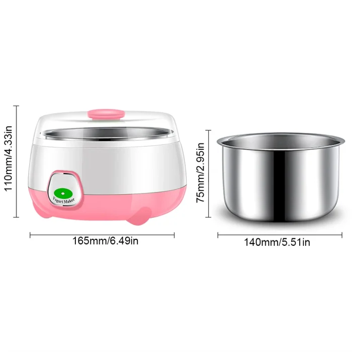 1L Yogurt Maker with Stainless Steel Container Electric Yogurt Maker with Constant Temperature Control for Homemade Yogurt Natto - Image 6