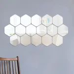12Pcs Hexagon Acrylic Mirror Wall Stickers for Home Decoration - Image 6