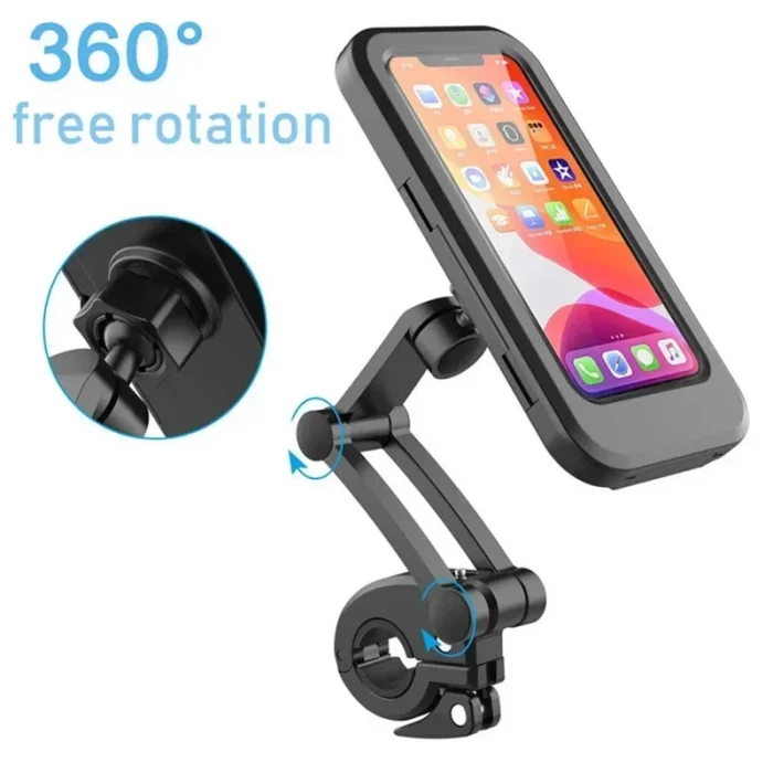 S1b28c80472f34f3eae306c9bcd262388o.webp 360° Rotating Waterproof Motorcycle Phone Holder - Image 1
