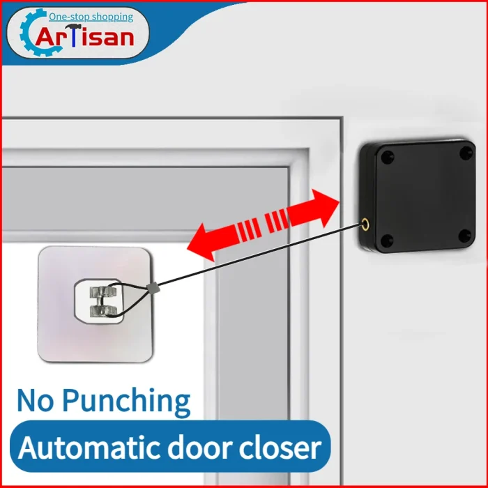 Automatic Door Closer – Punch-Free Sliding Latch No Drilling - Image 1