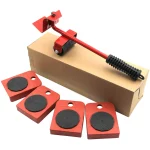5Pcs Heavy Duty Furniture Lifter Mover Roller with Wheel Bar - Image 7