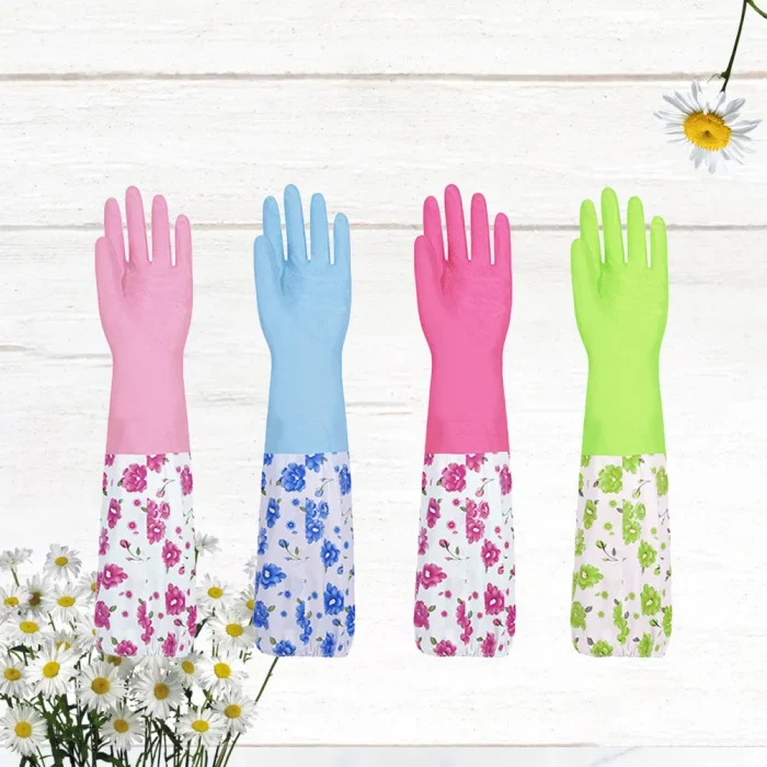 S5fc446246e724445867ff1b21e5eb613f.webp 2PCS Waterproof Kitchen Gloves | Thickened Rubber - Image 1