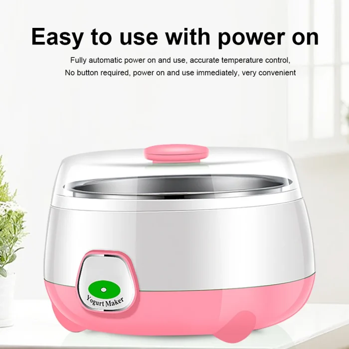 1L Yogurt Maker with Stainless Steel Container Electric Yogurt Maker with Constant Temperature Control for Homemade Yogurt Natto - Image 5