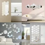 12Pcs Hexagon Acrylic Mirror Wall Stickers for Home Decoration - Image 4