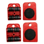 5Pcs Heavy Duty Furniture Lifter Mover Roller with Wheel Bar - Image 9