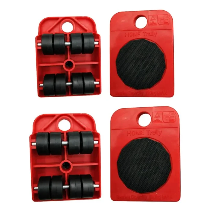 5Pcs Heavy Duty Furniture Lifter Mover Roller with Wheel Bar - Image 9
