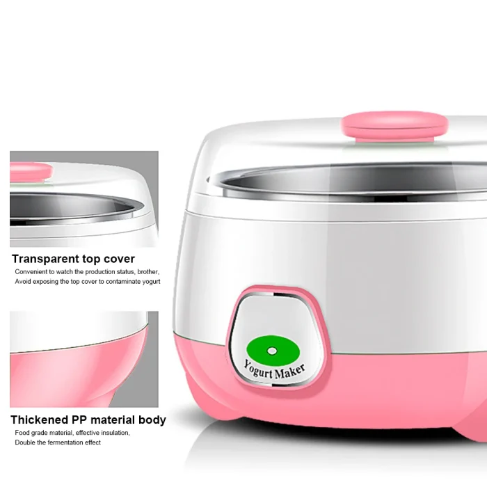 1L Yogurt Maker with Stainless Steel Container Electric Yogurt Maker with Constant Temperature Control for Homemade Yogurt Natto - Image 3