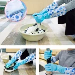 2PCS Waterproof Kitchen Gloves | Thickened Rubber - Image 4