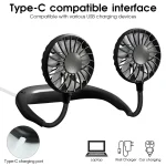 Neck Fan Rechargeable 1200mAh 3 Speeds Hands Free - Image 6