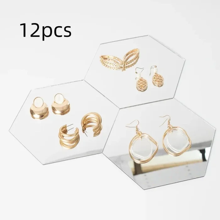 12Pcs Hexagon Acrylic Mirror Wall Stickers for Home Decoration - Image 7