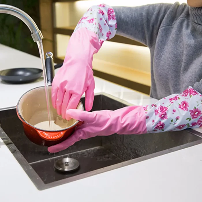 2PCS Waterproof Kitchen Gloves | Thickened Rubber - Image 6