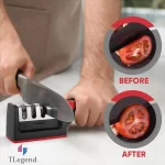Knife Sharpeners for Kitchen Knives– Stainless Steel 4 in1 Kitchen Knife Sharpener – Ergonomic and Easy to Use Knife Sharpening - Image 5