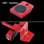 5Pcs Heavy Duty Furniture Lifter Mover Roller with Wheel Bar - Image 5