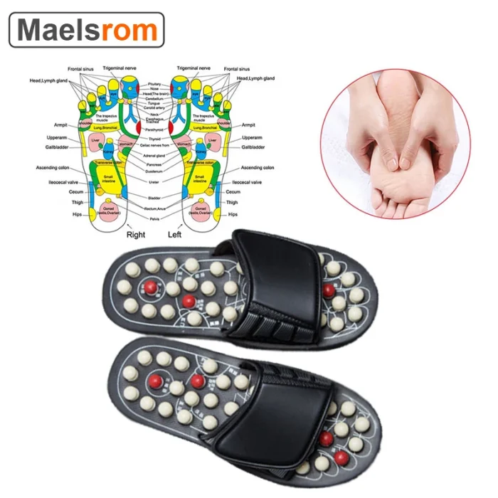 Acupressure Foot Massager Plantar Fasciitis Relief Acupoint Reflexology Stimulation Massage Sandals Slippers Shoes - Image 4