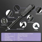 Hair Straightener Brush Hot Comb Ionic Straightening Brush with Anti Scald Fast Ceramic Heating Portable Hot Straightening Comb - Image 3