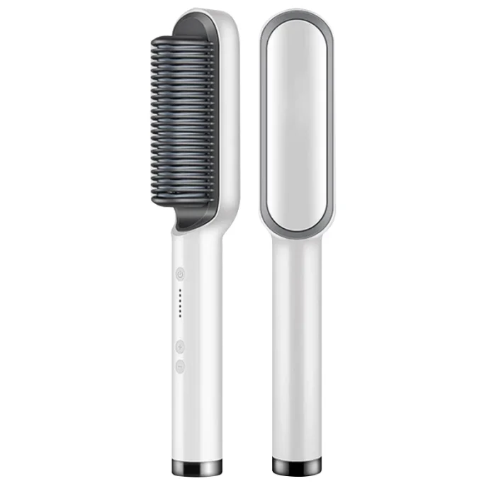 Hair Straightener Brush Hot Comb Ionic Straightening Brush with Anti Scald Fast Ceramic Heating Portable Hot Straightening Comb - Image 8