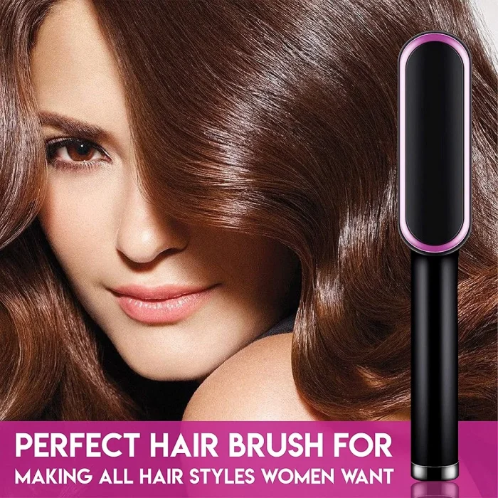 Hair Straightener Brush Hot Comb Ionic Straightening Brush with Anti Scald Fast Ceramic Heating Portable Hot Straightening Comb - Image 1