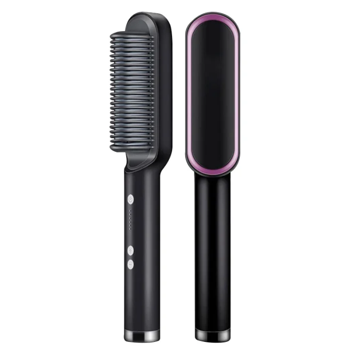 Hair Straightener Brush Hot Comb Ionic Straightening Brush with Anti Scald Fast Ceramic Heating Portable Hot Straightening Comb - Image 9