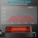 Hair Straightener Brush Hot Comb Ionic Straightening Brush with Anti Scald Fast Ceramic Heating Portable Hot Straightening Comb - Image 5