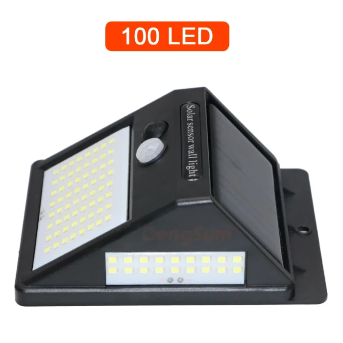 PIR Motion Sensor 100LED Sunlight Control 3 Sided Solar Energy Street Light Yard Path Home Garden Solar Power Lamp Wall Light - Image 5