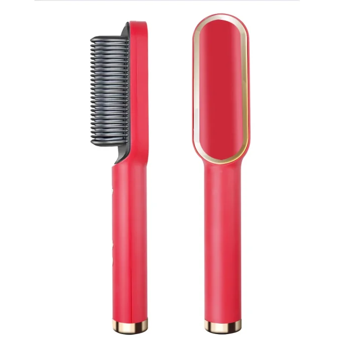 Hair Straightener Brush Hot Comb Ionic Straightening Brush with Anti Scald Fast Ceramic Heating Portable Hot Straightening Comb - Image 7