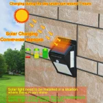 PIR Motion Sensor 100LED Sunlight Control 3 Sided Solar Energy Street Light Yard Path Home Garden Solar Power Lamp Wall Light - Image 3