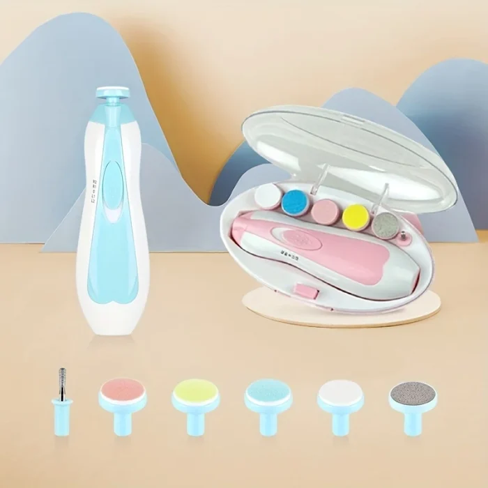 Manicure Suit Portable Grinder Electric Anti-scratch Six-in-one Multi-head Baby Nail Children Anti-meat Nail Clipping - Image 1