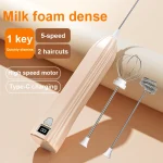 Wireless Electric Milk Frother 5 Speed – Type-C Rechargeable Milk Foamer - Image 2