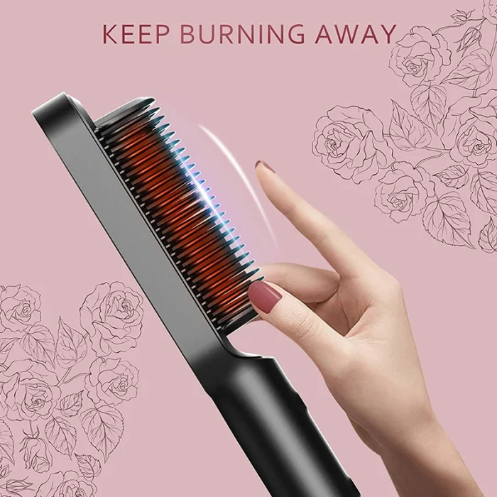 New Dual-Purpose Heated Straightening And Curling Comb With Negative Ions That Won’T Damage Your Hair Hair Straightenercomb - Image 3