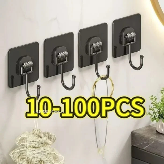 Self Adhesive Hooks Rotating Waterproof Strong Sticker Holder Wall Door Storage Hanging Hook Kitchen Bathroom Organizer - Image 1