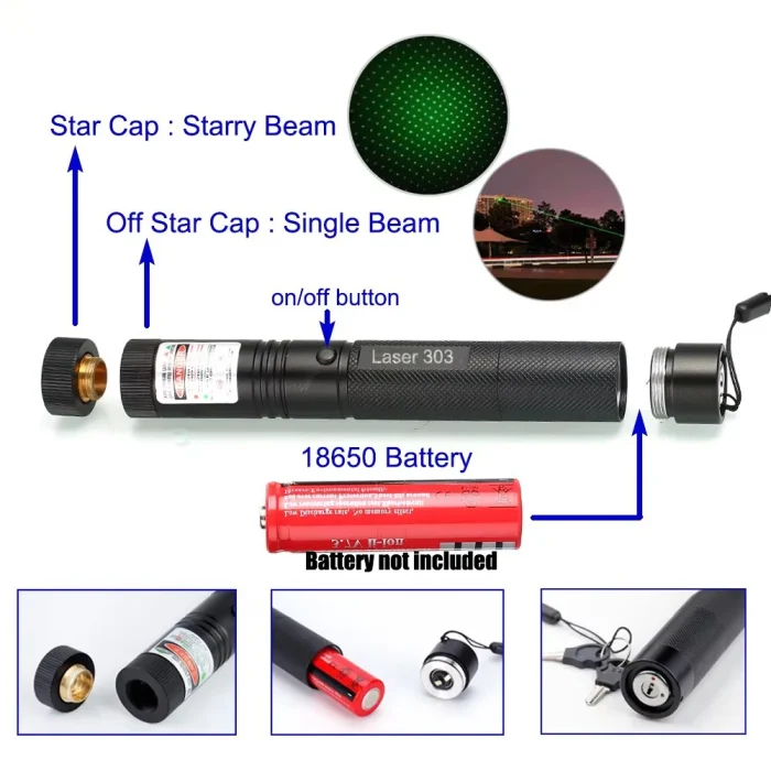 (Do not provide batteries)Cat Keychain Fun Green Light Portable Laser pointer LED Training Torch Pet Cat Tickle Toy Flashlight - Image 4