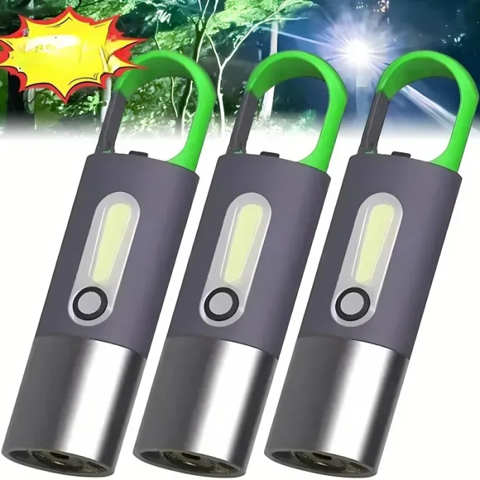Portable COB Keychain Flashlight – USB Rechargeable Mini LED Work Light - Image 2