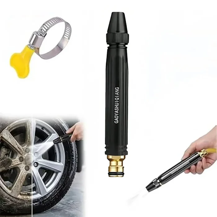High-Pressure Spray Nozzle with Clip-On Attachment – Car Wash & Garden Hose Nozzle - Image 1