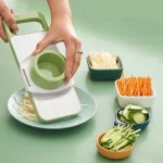 5 in 1 Vegetable Cutter Multifunctional  – Stainless Steel Manual Slicer, Grater & Chopper