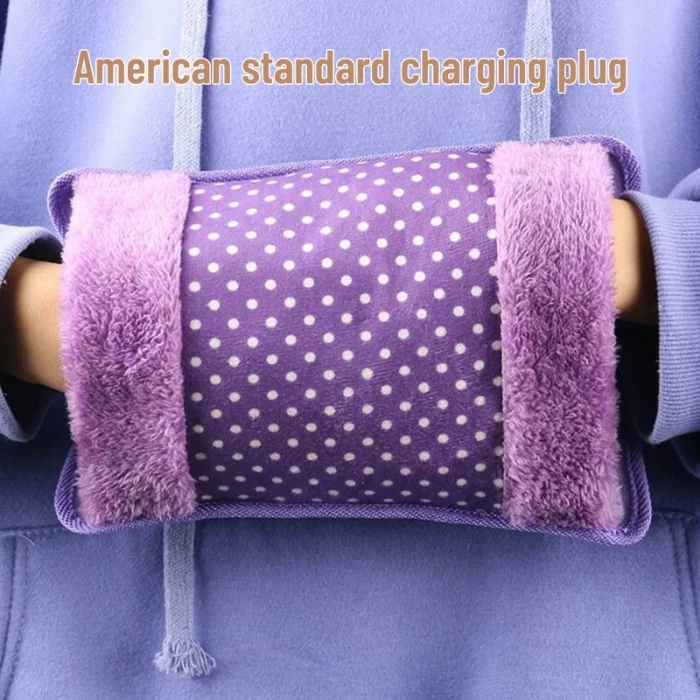 Winter Hand Warmers Electric Heat Water Bottle Hot-water Heater Bag Rechargeable Cute Dot Pattern Explosion-proof Heating Pad - Image 3