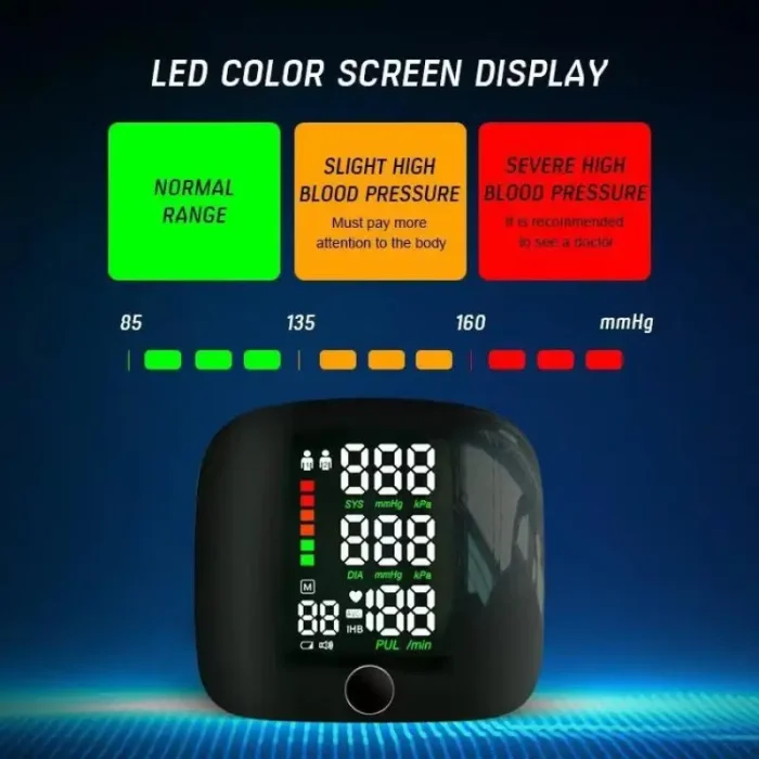 1 Set Blood Pressure Monitor Digital One Button Automatic Wrist Voice Tonometers For Home Use - Image 4