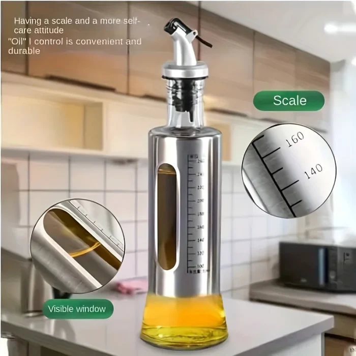 Glass Oil Dispenser Bottle with Scale – Olive Oil, Sauce & Seasoning Container - Image 4