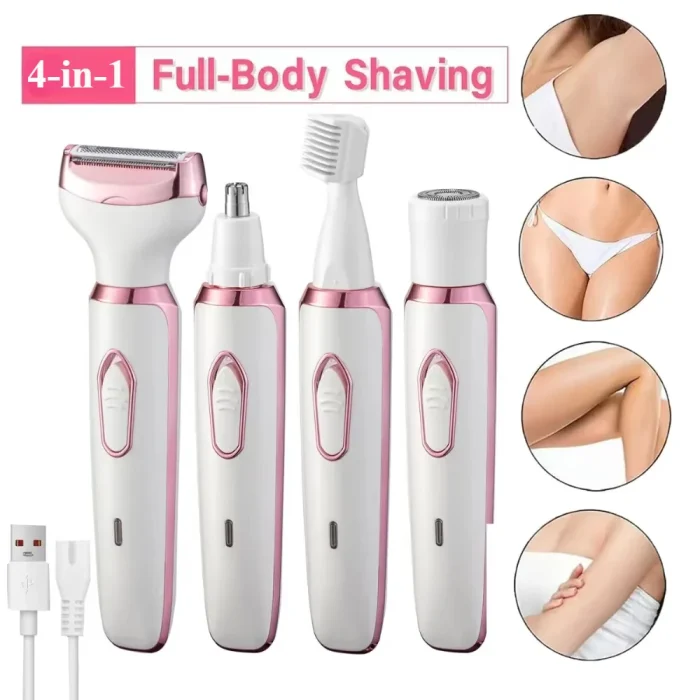 S21070d3fdfe9492aa28568456744a212H.webp 4 in 1 Electric Lady Shaver Body Hair Removal Epilator Painless Cordless Trimmer Razor Gifts for Women Home Appliances - Image 1