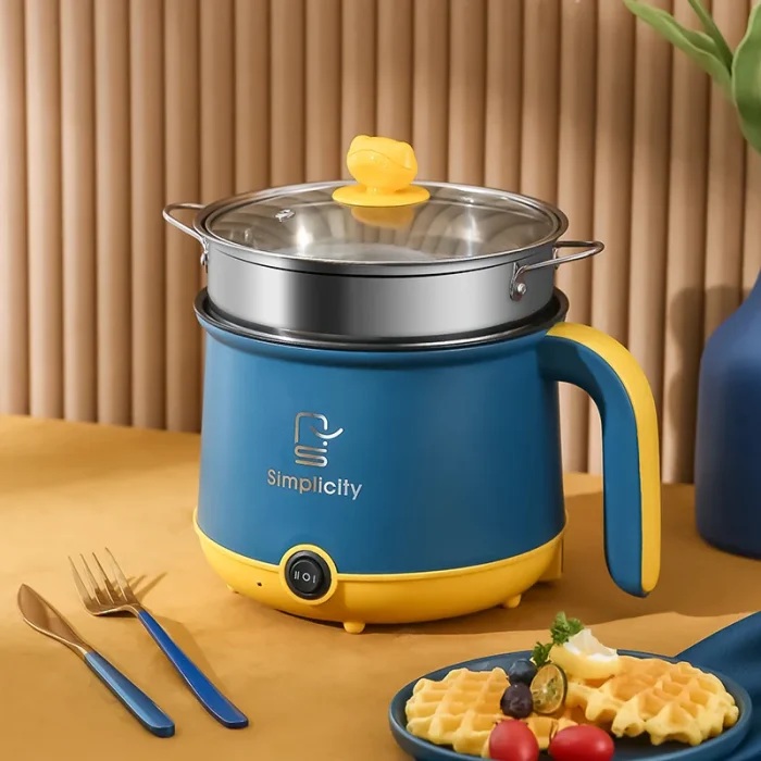 Electric Mini Hot Pot 1.8L 600W Non Stick 2 Levels Adjustable Stainless Steel Electric Pot Electric Cooker Rapid Noodles Cooker - Image 9
