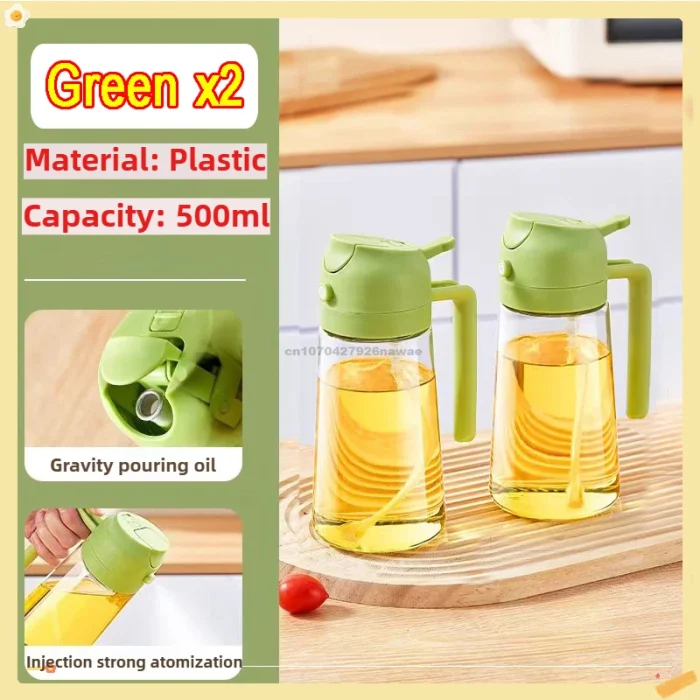 2 In1 Oil Spray Bottle Plastic Kitchen Barbecue Cooking Olive Oil Dispenser Oil Jar Baking Vinegar Soy Sauce Spray Container - Image 25