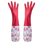 Floral Extra Long Rubber Dishwashing Gloves - Image 3