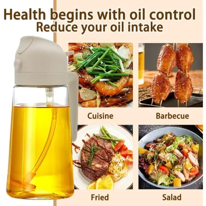 2 In1 Oil Spray Bottle Plastic Kitchen Barbecue Cooking Olive Oil Dispenser Oil Jar Baking Vinegar Soy Sauce Spray Container - Image 6