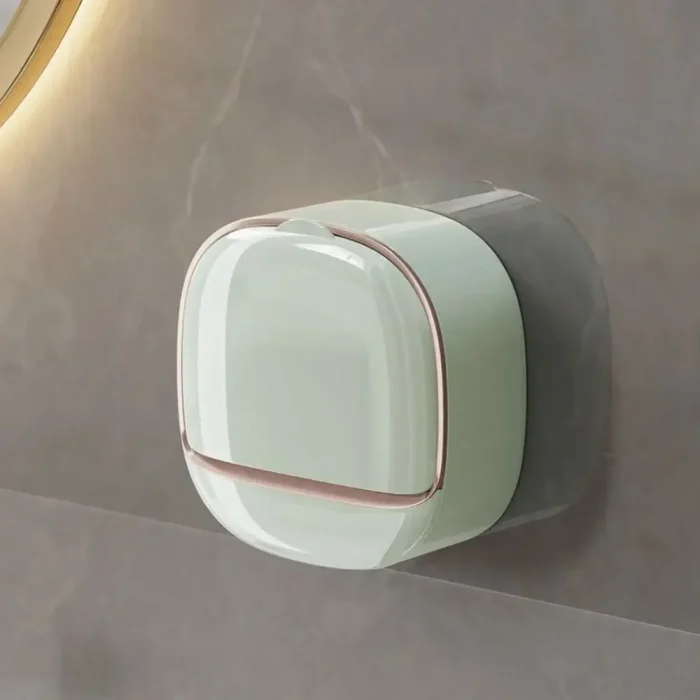 Wall Mounted Soap Dish With Drainage Box Waterproof Punch-Free Bathroom Drain Soap Box Soap Storage Case Bathroom Accessories - Image 10
