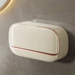 Wall Mounted Soap Dish With Drainage Box Waterproof Punch-Free Bathroom Drain Soap Box Soap Storage Case Bathroom Accessories - Image 12