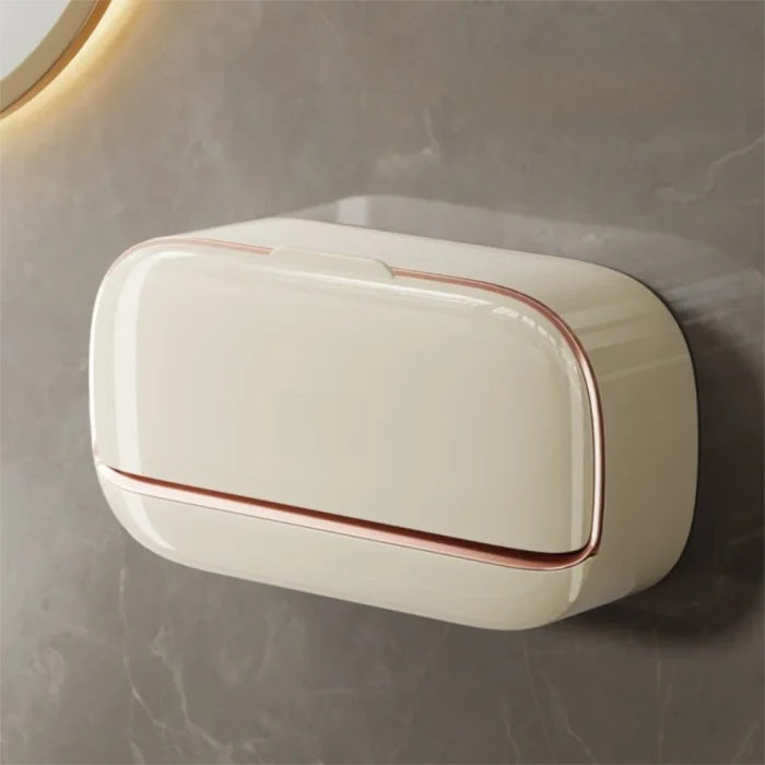 Wall Mounted Soap Dish With Drainage Box Waterproof Punch-Free Bathroom Drain Soap Box Soap Storage Case Bathroom Accessories - Image 12