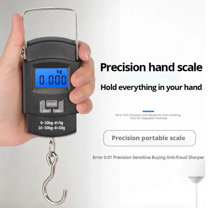 Portable Hanging Luggage Scale 50kg LCD Display Digital Travel Suitcase Baggage Weight Scale with Ruler - Image 2