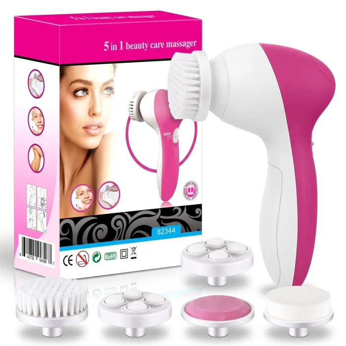 Electric 5-in-1 Facial Cleansing Brush, Multi-functional Rotating Massage Pore Cleansing Beauty Device Pore Cleaner - Image 1