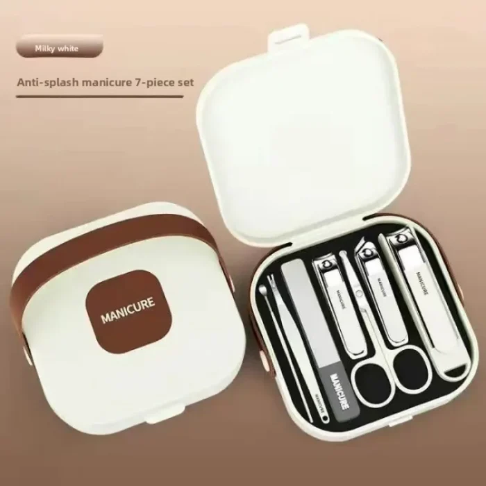 For Complete 7/8 Pcs Set Manicure Kit Nail Clippers with Clippers Cuticle Pusher & Trimmer Portable Gift For Women and Men - Image 2