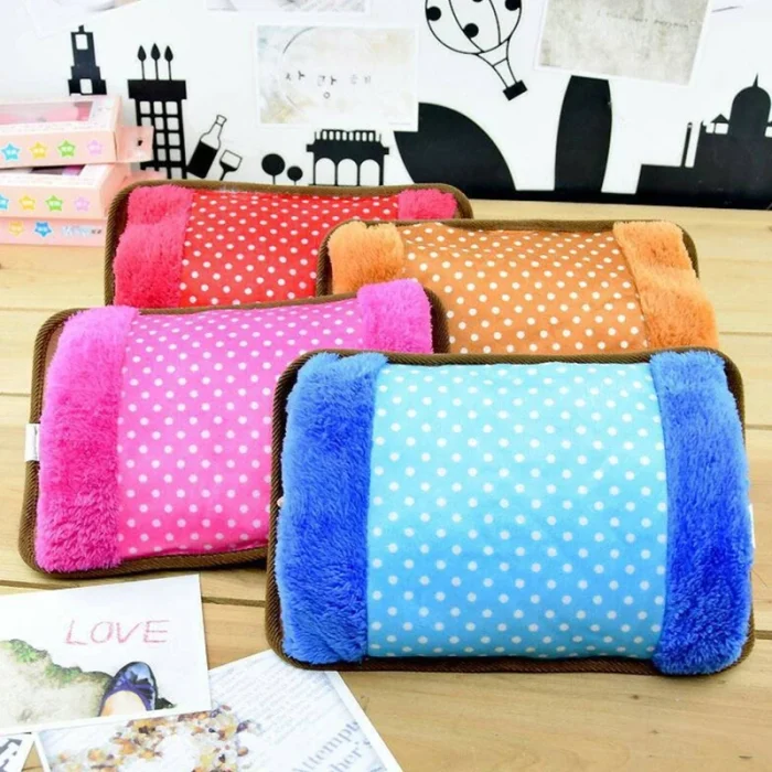 Winter Hand Warmers Electric Heat Water Bottle Hot-water Heater Bag Rechargeable Cute Dot Pattern Explosion-proof Heating Pad - Image 6
